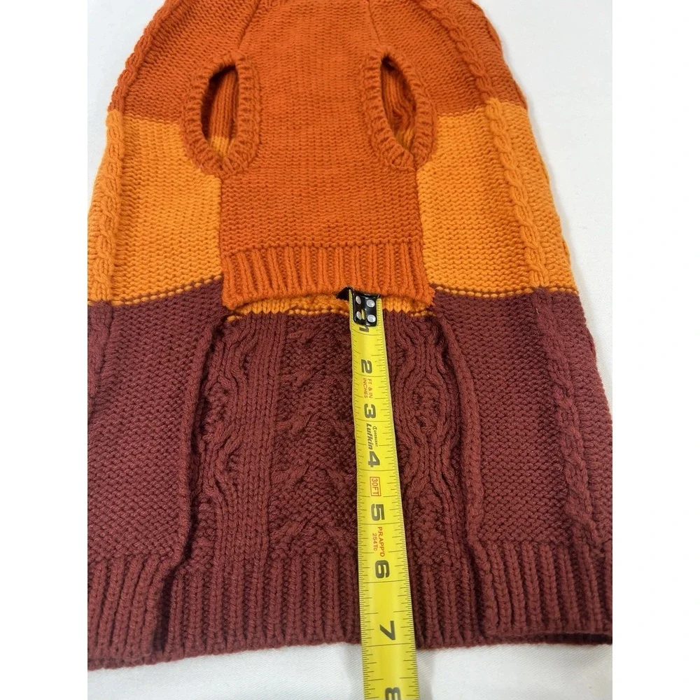 Dog Sweater Medium‎ Orange Cable Knit W/collar girl Gorgeous  new Size L/XL